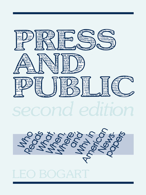 Title details for Press and Public by Leo Bogart - Available